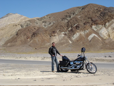 Death Valley. Travelling Route 66 by Harley-Davidson.