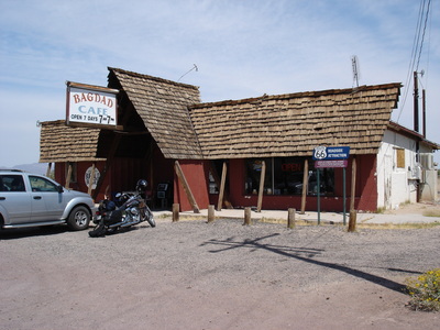 Harley Davidson motorcycle at Bagdad Cafe, Route 66.