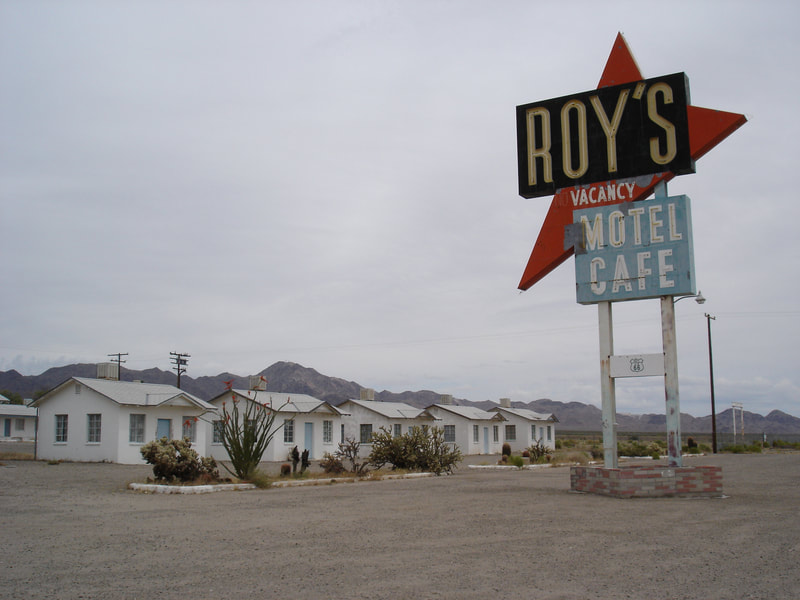 Roy's Motel and Cafe at Amboy, California. Route 66.
